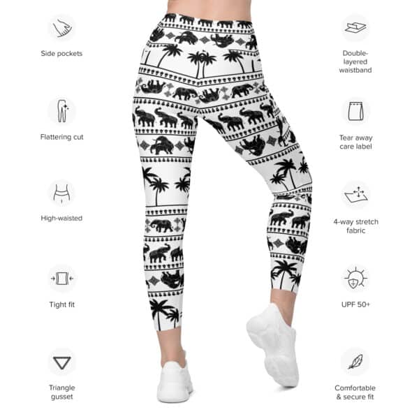 Our exclusive Thai Elephant design. Leggings with pockets - Image 3