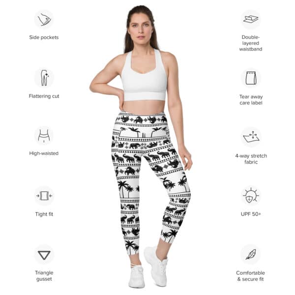 Our exclusive Thai Elephant design. Leggings with pockets - Image 2