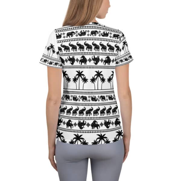 Thai Elephant Print Women's Athletic T-shirt - Image 3