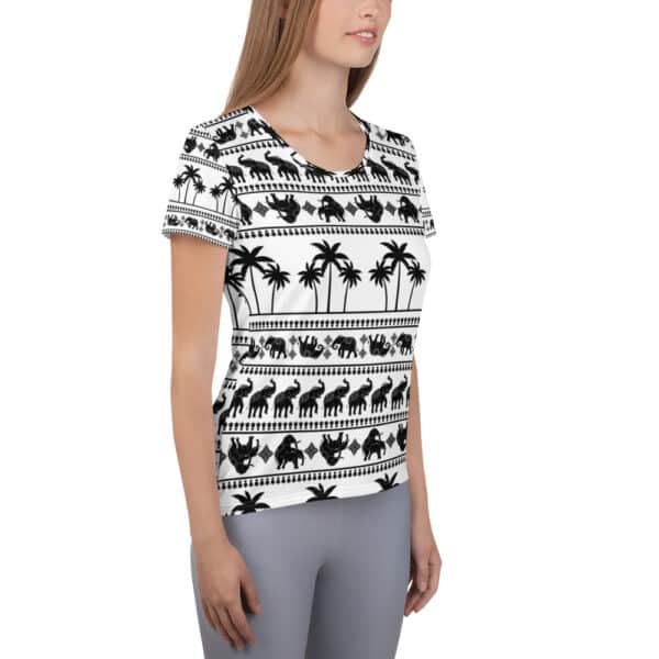 Thai Elephant Print Women's Athletic T-shirt - Image 5